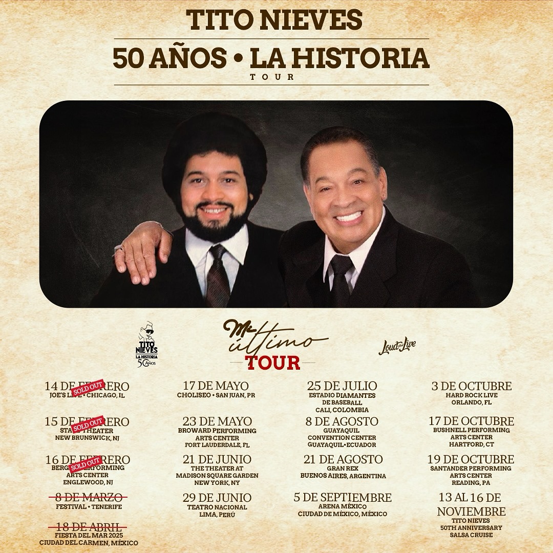 Tito Nieves 50 Años La Historia Tour Poster 2025